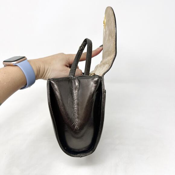 [Vintage] Frenchy of California Silver Metallic Turn Lock Retro Crossbody Bag - Picture 5 of 10